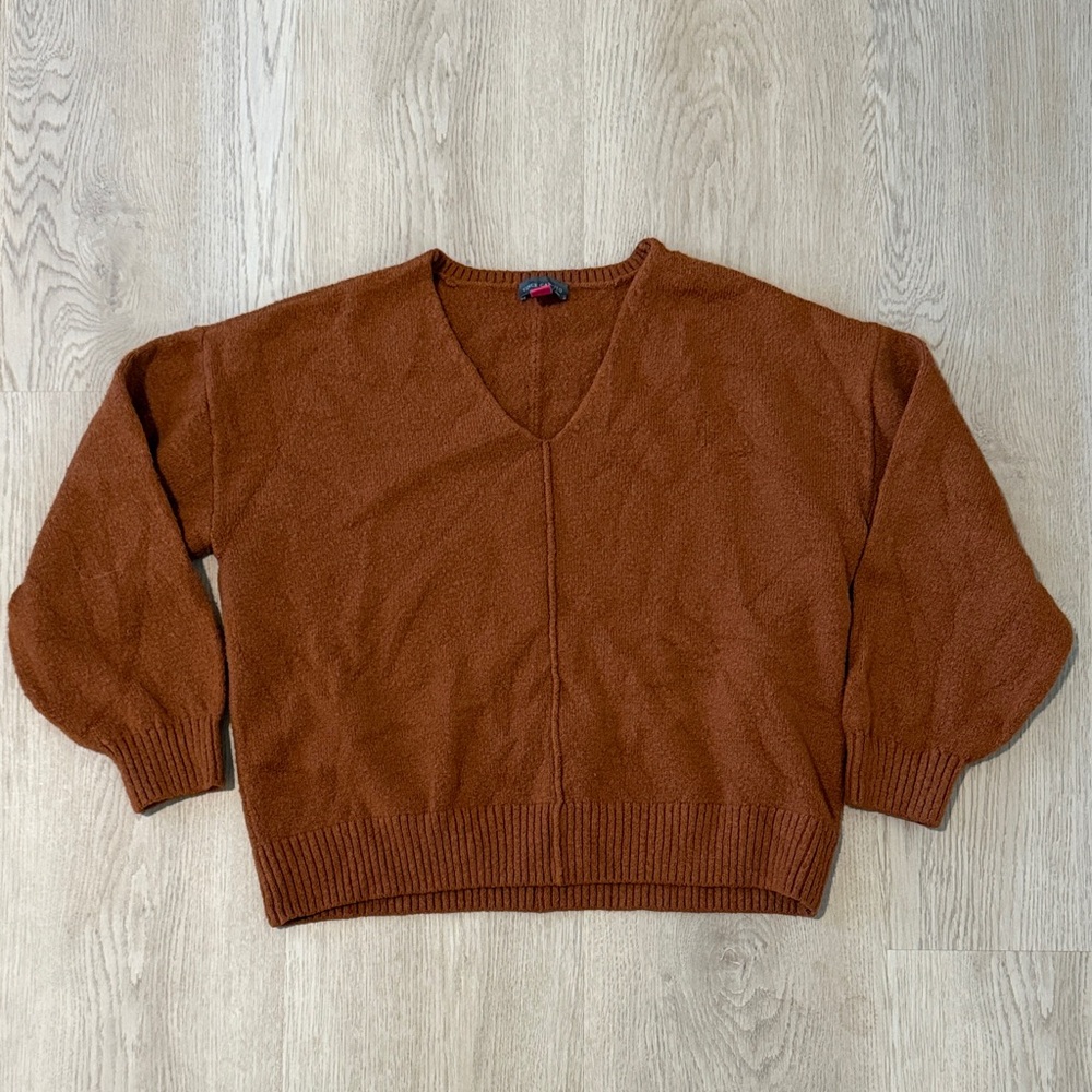 Vince Camuto Cinnamon V-Neck Sweater
